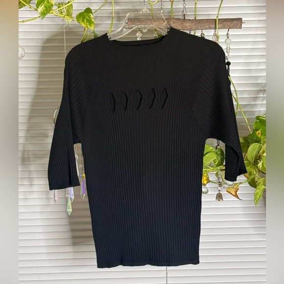 Sweaters - Black Ribbed Knit Sweater